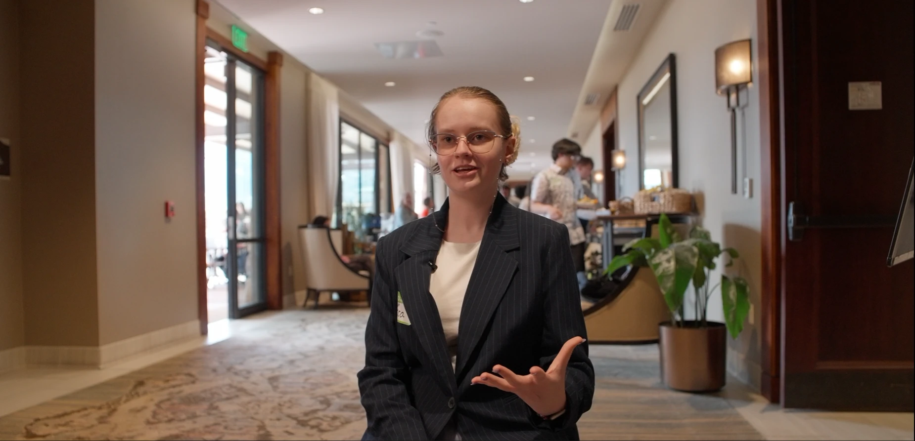 A student talks about her experience during an interview at the 2025 Draft Day.